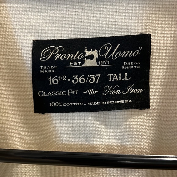 Pronto Uomo dress shirt size 16.5 Tall. No Iron! - Picture 3 of 8